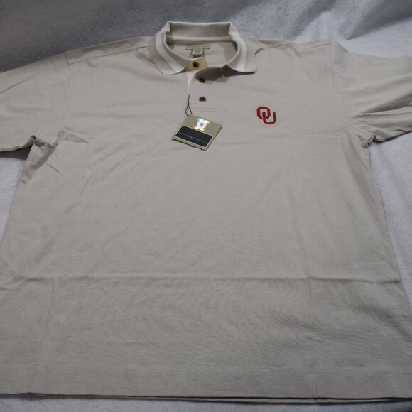 Oklahoma Sooners Cutter & Buck Virtue Eco Pique Recycled Polo Men's White XL - Picture 1 of 9